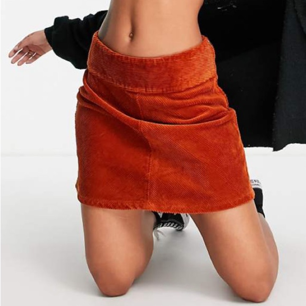 NOT FOR SALE- MONKI Rust Orange Corduroy Skirt